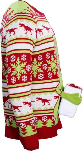 T-Rex Santa Hat 3D Interactive Gift Box Funny Ugly Christmas Sweater in Saudi Arabia