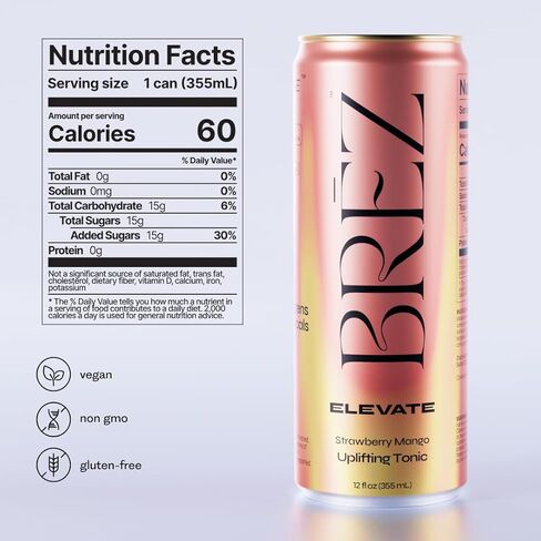 BRĒZ Mushroom Drink Variety Pack - Flow, Dream & Elevate - Lion’s Mane, Reishi, Cordyceps Mushrooms, Non-Infused, Adaptogen Tonics for Focus, Sleep, Mood & Energy, Vegan, 12 fl oz Cans (12 Pack) in Saudi Arabia