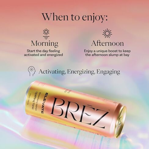 BRĒZ Mushroom Drink Variety Pack - Flow, Dream & Elevate - Lion’s Mane, Reishi, Cordyceps Mushrooms, Non-Infused, Adaptogen Tonics for Focus, Sleep, Mood & Energy, Vegan, 12 fl oz Cans (12 Pack) in Saudi Arabia