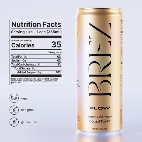 BRĒZ Mushroom Drink Variety Pack - Flow, Dream & Elevate - Lion’s Mane, Reishi, Cordyceps Mushrooms, Non-Infused, Adaptogen Tonics for Focus, Sleep, Mood & Energy, Vegan, 12 fl oz Cans (12 Pack) in Saudi Arabia