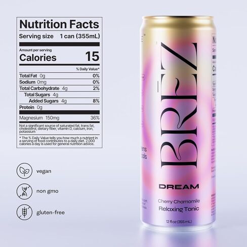 BRĒZ Mushroom Drink Variety Pack - Flow, Dream & Elevate - Lion’s Mane, Reishi, Cordyceps Mushrooms, Non-Infused, Adaptogen Tonics for Focus, Sleep, Mood & Energy, Vegan, 12 fl oz Cans (12 Pack) in Saudi Arabia