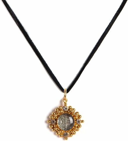 Virgins Saints & Angels Petite Cloister San Benito Charm on 16" Leather Necklace, Luxury Fashion Statement Jewelry in Saudi Arabia