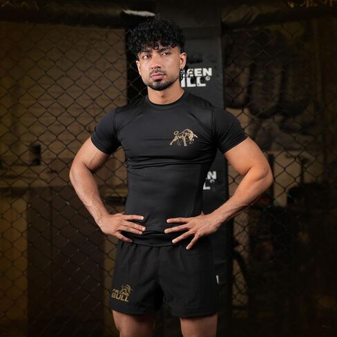 Men’s Jiu Jitsu BJJ Rash Guards, No GI, MMA Ranked Short Sleeve Compression Base Layer Rash Guard in Saudi Arabia