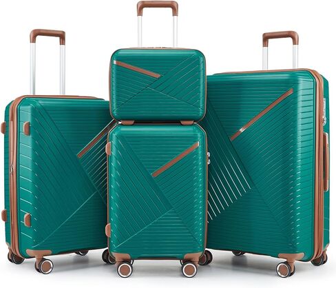 4 Piece Expandable Hardshell Pink Luggage Sets with Spinner Wheels, Lightweight Travel Suitcase Set with TSA Locks, 20 inch Carry On for Women (Pink, 4 Piece Set) in Saudi Arabia