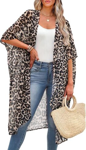 OFEEFAN Kimonos for Women Swimsuit Coverup Beach Casual Loose Cardigans for Swimwear in Kuwait
