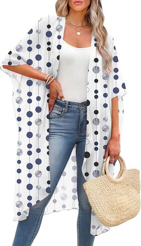 OFEEFAN Kimonos for Women Swimsuit Coverup Beach Casual Loose Cardigans for Swimwear in Kuwait