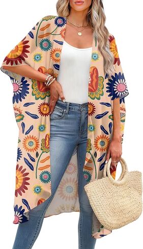 OFEEFAN Kimonos for Women Swimsuit Coverup Beach Casual Loose Cardigans for Swimwear in Kuwait