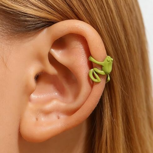 Womens Silver Frog Earrings Vintage Frog Shape Earrings Cute Animal Earrings Frog Jewelry Birthday Christmas in Saudi Arabia