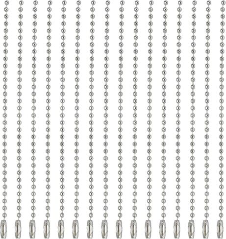 MECCANIXITY 50Pcs Ball Beads Chain,Black Bulk Dog Tag 4.72inch Long Metal Chain for Dog Tag Making DIY Crafts Hanging Decoration in Saudi Arabia