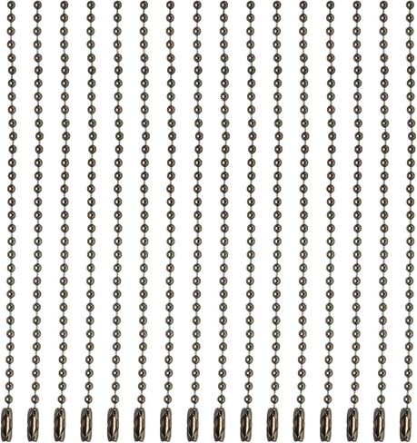 MECCANIXITY 50Pcs Ball Beads Chain,Black Bulk Dog Tag 4.72inch Long Metal Chain for Dog Tag Making DIY Crafts Hanging Decoration in Saudi Arabia