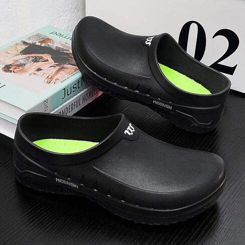 ihinzry Chef Clogs Non-Slip Waterproof Oil-Proof Solid Work Clogs for Restaurant Staff - Lightweight Kitchen Shoes Slip Resistant Professional Food Service Footwear in Saudi Arabia