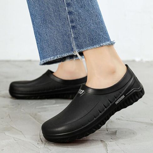 ihinzry Chef Clogs Non-Slip Waterproof Oil-Proof Solid Work Clogs for Restaurant Staff - Lightweight Kitchen Shoes Slip Resistant Professional Food Service Footwear in Saudi Arabia