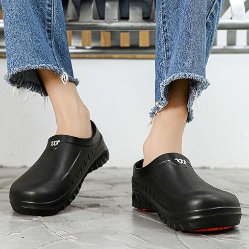 ihinzry Chef Clogs Non-Slip Waterproof Oil-Proof Solid Work Clogs for Restaurant Staff - Lightweight Kitchen Shoes Slip Resistant Professional Food Service Footwear in Saudi Arabia