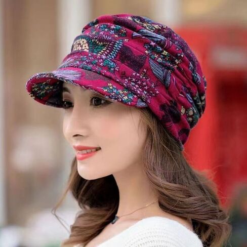 Women Visor Hat Polyester Warm Beanie Caps Short Version Headwear Wrap Women(Black) in Saudi Arabia