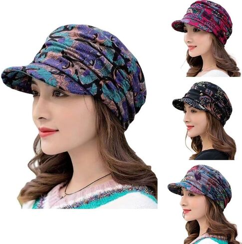 Women Visor Hat Polyester Warm Beanie Caps Short Version Headwear Wrap Women(Black) in Saudi Arabia