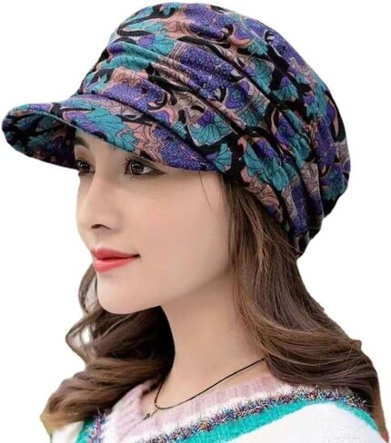 Women Visor Hat Polyester Warm Beanie Caps Short Version Headwear Wrap Women(Black) in Saudi Arabia