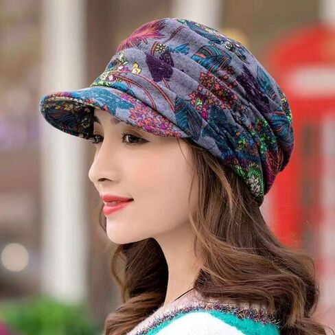 Women Visor Hat Polyester Warm Beanie Caps Short Version Headwear Wrap Women(Black) in Saudi Arabia