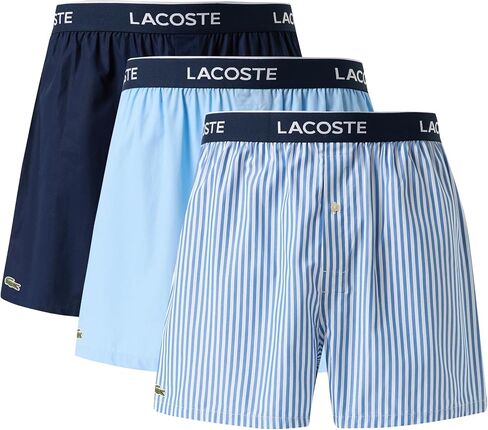 بوكسر رجالي من Lacoste مصنوع من القطن بنسبة 100%، 3 قطع (حصريًا لأمازون) in Saudi Arabia