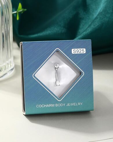 COCHARM 925 Sterling Silver Rook Piercing Jewelry, 16g Eyebrow Ring, Eyebrow Piercing, 6mm-8mm Rook Earring, Vertical Lip Labret Piercing Jewelry for Women Men in Saudi Arabia