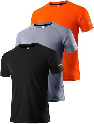 3 Pack Men’s Active Quick Dry Crew Neck T Shirts | Athletic Running Gym Workout Short Sleeve Tee Tops in Saudi Arabia