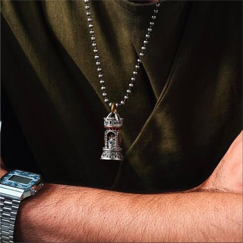 COPPERTIST.WU Turning Keep Pendant for Necklace, Medieval Fortress Knight Jewelry for Men Women,Brass&Copper&White Bronze in Saudi Arabia