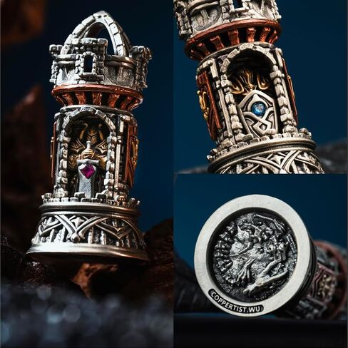 COPPERTIST.WU Turning Keep Pendant for Necklace, Medieval Fortress Knight Jewelry for Men Women,Brass&Copper&White Bronze in Saudi Arabia