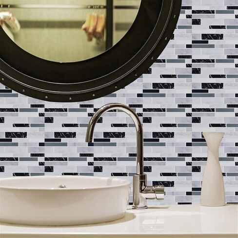 10Pc Tile Sticker Kitchen Bathroom Wall Sticker Decoration Mosaic DIY Waterproof Wall Tile Decals in Saudi Arabia