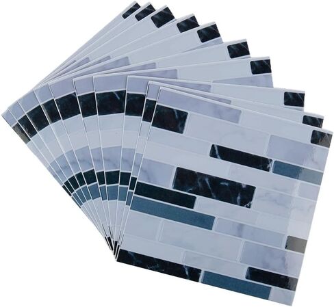 10Pc Tile Sticker Kitchen Bathroom Wall Sticker Decoration Mosaic DIY Waterproof Wall Tile Decals in Saudi Arabia