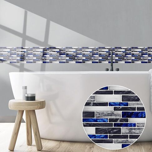 10Pc Tile Sticker Kitchen Bathroom Wall Sticker Decoration Mosaic DIY Waterproof Wall Tile Decals in Saudi Arabia