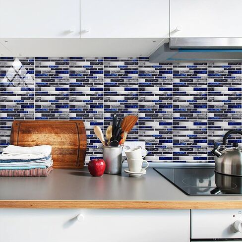 10Pc Tile Sticker Kitchen Bathroom Wall Sticker Decoration Mosaic DIY Waterproof Wall Tile Decals in Saudi Arabia