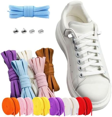 2pairs Elastic No Tie Shoelaces 1 Size Fits All for Kids Adults Tieless Shoe Laces Tennis Shoes Sneakers in Saudi Arabia