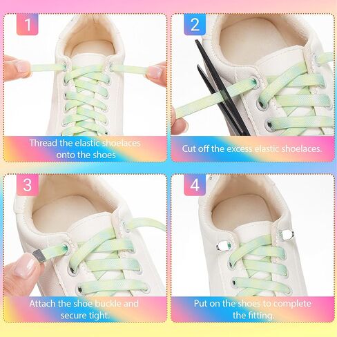 Elastic No Tie Shoe Laces for Sneakers Tieless Shoe Laces for Sports Shoes Boots Sneakers Skates No Screw in Saudi Arabia