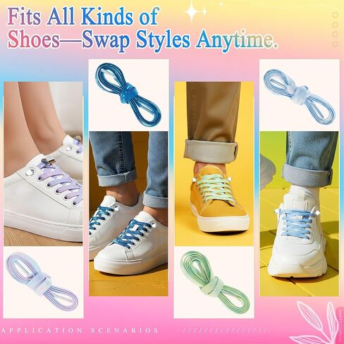 Elastic No Tie Shoe Laces for Sneakers Tieless Shoe Laces for Sports Shoes Boots Sneakers Skates No Screw in Saudi Arabia