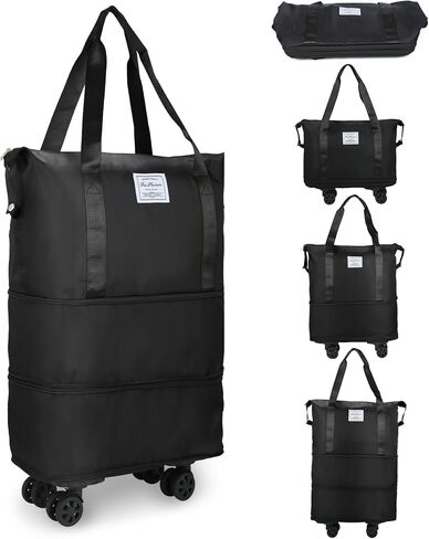 Expandable Foldable Duffel Bag Suitcases,Detachable Rolling Wheels,Rolling Duffle Bag with Wheels,Suitcase with Wheel,Carry on Luggage,Gift for Men Women Lightweight Suitcases in Saudi Arabia