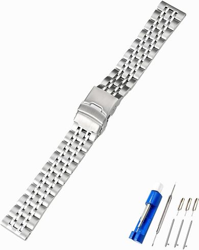 Quick Release Stainless Steel Watch Band Replacement for Men Women，Metal Chain Watch Strap Width 20mm 22 mm in Kuwait