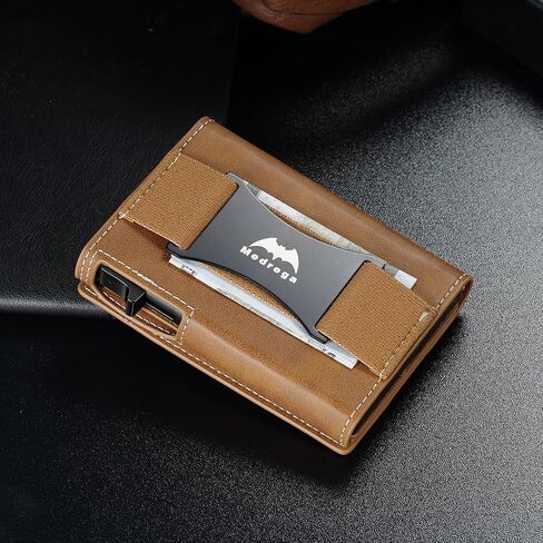 Smart Airtag Wallet for Men Slim: Pop up Card Wallet with Airtag Holder - Apple Air tag Wallet with Cash Strap - RFID Leather Trifold Wallet Men for Gifts in Saudi Arabia