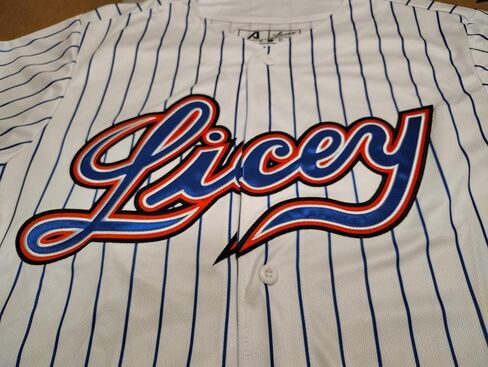 Arrieta 2025-2026 Official Licey Blue Pinstripe Jersey Men's Classic LIDOM Baseball in Saudi Arabia