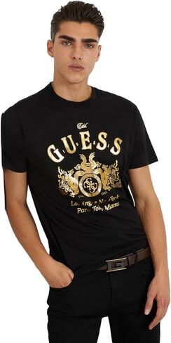 تي شيرت رجالي بأكمام قصيرة ذهبي من GUESS in Saudi Arabia