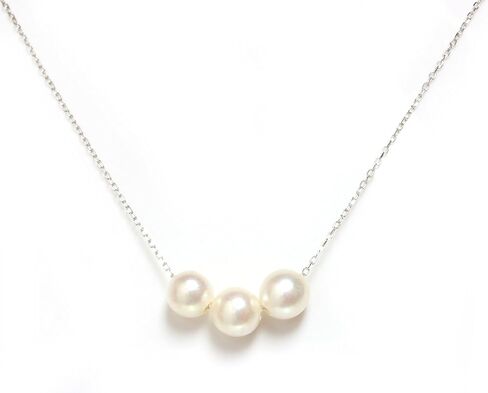 Akoya Pearl Necklace 7.5-8 MM 14kt Rose, White Or Yellow Gold chain 16" or 18" Gift for Women in Saudi Arabia