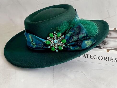 Classic Wide Brim Fedora Hat for Women Floppy Panama Hat for Party Wedding Fascinator Hat with Band Sun Protection 2025 in Saudi Arabia