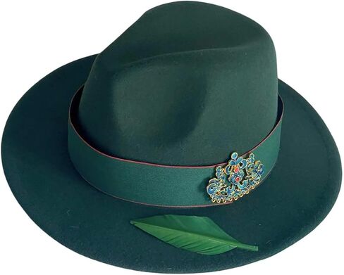 Classic Wide Brim Fedora Hat for Women Floppy Panama Hat for Party Wedding Fascinator Hat with Band Sun Protection 2025 in Saudi Arabia