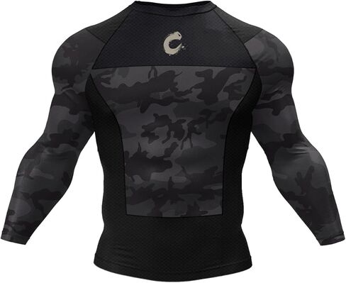 Men's Long Sleeve Compression Shirt UPF 50+ Rash Guard - Quick Dry, Baselayer for Surfing, BJJ, Training, Running, Swim in Saudi Arabia