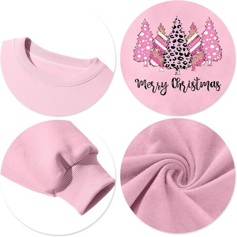 Christmas Sweatshirt for Women Merry Christmas Shirt Xmas Tree Long Sleeve Vacation Pullover Christian Tops Beige in Saudi Arabia