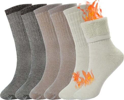 BomKinta Wool Hiking Socks Women - Merino Thick Warm Thermal Boot Socks - Winter Cozy Crew Sock Size 5-11 in Saudi Arabia