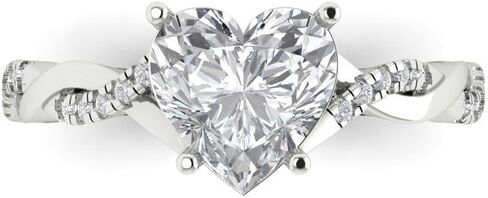 Clara Pucci Yellow/Rose/White 14k Gold Solitaire W/Accents anniversary Engagement Promise Ring - 2.1Ct Heart Cut Simulated Diamond in Saudi Arabia