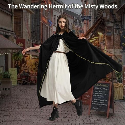 Charm&Cstay Renaissance Cloak with Hood for Women, Plus Size Velvet Hooded Cloak for Women, Medieval Cape for Halloween in Saudi Arabia