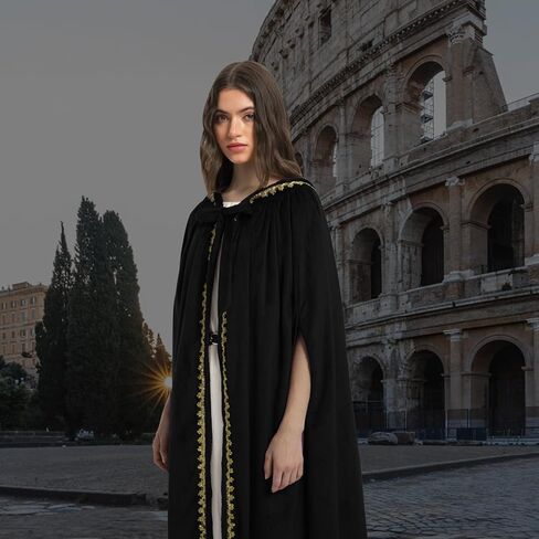 Charm&Cstay Renaissance Cloak with Hood for Women, Plus Size Velvet Hooded Cloak for Women, Medieval Cape for Halloween in Saudi Arabia