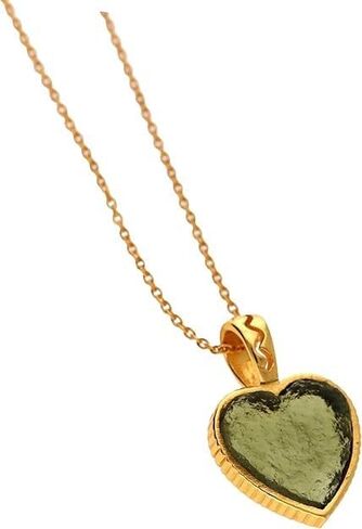 Authentic Rough Moldavite Pendant Necklace, 14k Gold Vermeil, Certified Czech Moldavite, Healing Crystal, Handmade Charm, Birthday Gift in Saudi Arabia