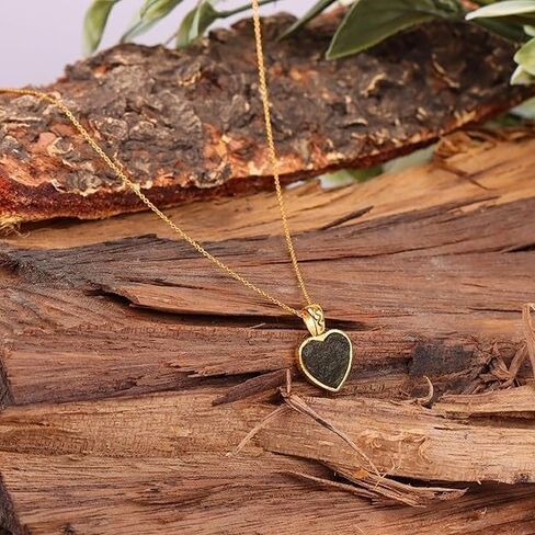 Authentic Rough Moldavite Pendant Necklace, 14k Gold Vermeil, Certified Czech Moldavite, Healing Crystal, Handmade Charm, Birthday Gift in Saudi Arabia