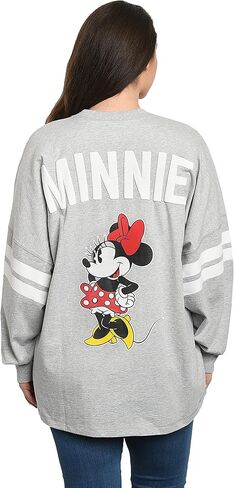 Disney Minnie Mouse Womens Long Sleeve Jersey Oversized Crewneck Shirt in Saudi Arabia